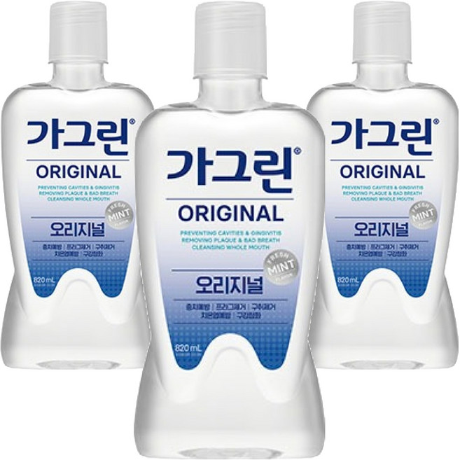 가그린 오리지널 구강세정제, 820ml, 1개입, 3개