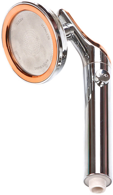 SPA大面積增壓一鍵止水蓮蓬頭 22.5 x 10.2cm, 銀色, 1個