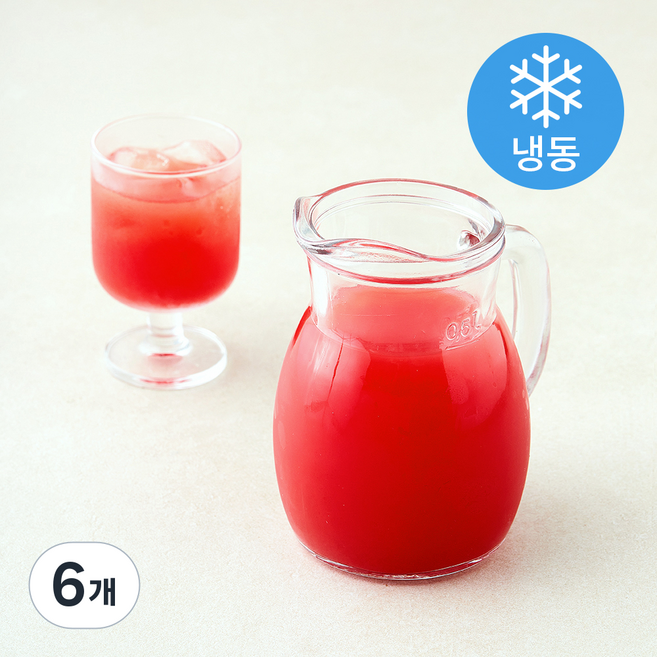 지엔씨푸드 싱싱 HPP 수박주스 (냉동), 6개, 1L