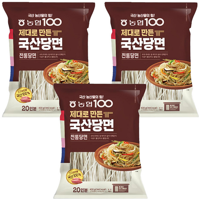 농협식품 제대로 만든 전통당면, 400g, 3개