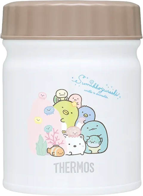 THERMOS 膳魔師 不鏽鋼真空保溫罐 角落小夥伴, 海洋篇 白色 + 咖啡色, 300ml, 1個
