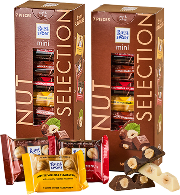 Ritter Sport 迷你堅果精選組合巧克力 7入, 116g, 2盒