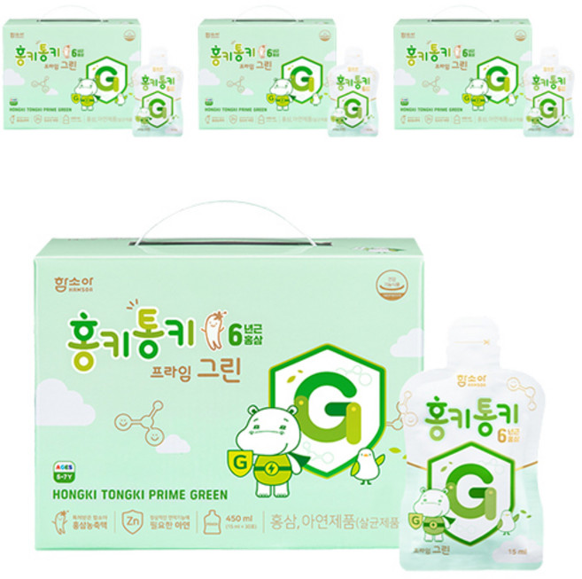함소아 홍키통키 프라임 그린 유아홍삼, 15ml, 120개