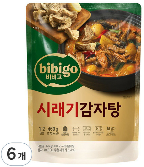 비비고 시래기 감자탕, 460g, 6개