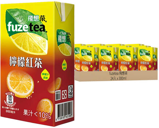 fuzetea 飛想茶 檸檬紅茶, 300ml, 24入