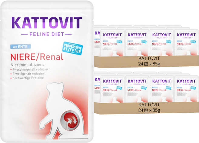 KATTOVIT 腎臟保健餐包, 85g, 48包, 鴨子