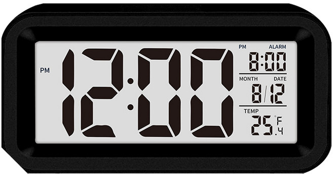 홈블릭 모던디자인 LED 디지털 탁상시계, 블랙