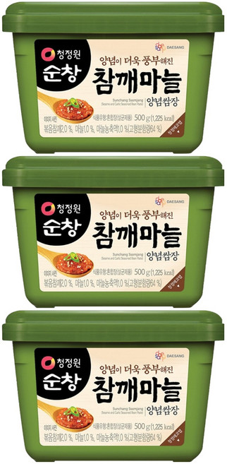 청정원순창 참깨마늘 양념 쌈장, 3개, 500g