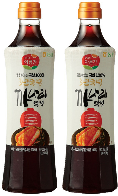 아름찬 국산 까나리액젓, 1kg, 2개
