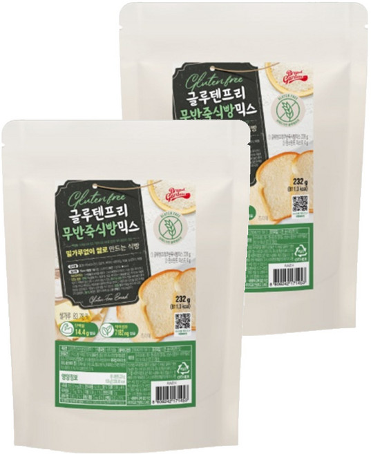 브레드가든 글루텐프리 무반죽 식빵믹스 228g + 이스트 4g 세트, 2세트