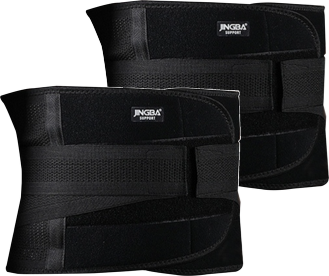 JINGBA SUPPORT 支撐加壓透氣運動護腰, 黑色, 2個