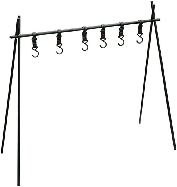 Chill Outdoor 多功能三角置物架 + 專屬掛勾 6個 小款, 黑色, 1層, 1組
