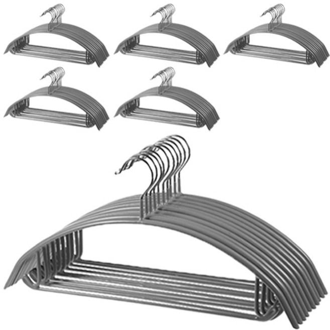 코멧 홈 어깨 뿔 방지 논슬립 옷걸이, 그레이, 60개