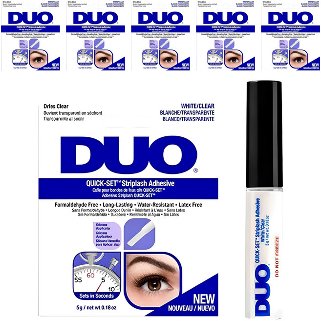 듀오 퀵셋 속눈썹 접착제, 클리어, 6개