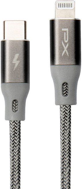 PX 大通 MFi原廠認證 AppleiPhone閃快充電線編織傳輸線USB-C Type-C to Lightning1 UCL-1G, 1m, 米蘋果線灰, 1條