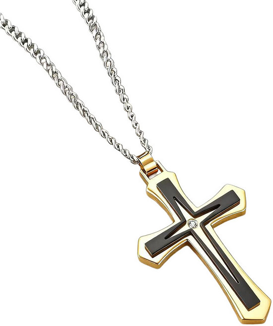 비아워게스트 남성용 십자가 펜던트 패션 목걸이