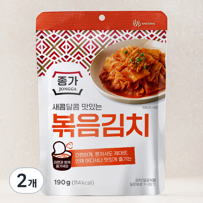 종가 볶음김치, 190g, 2개