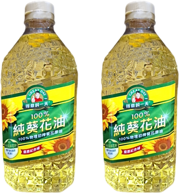 得意的一天 100%純葵花油, 2L, 2瓶