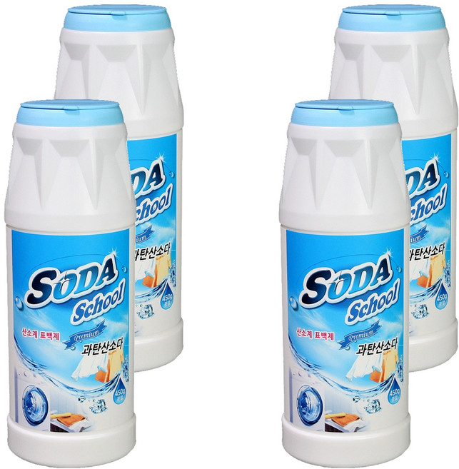 소다스쿨 프리미엄 과탄산 용기형, 450g, 4개
