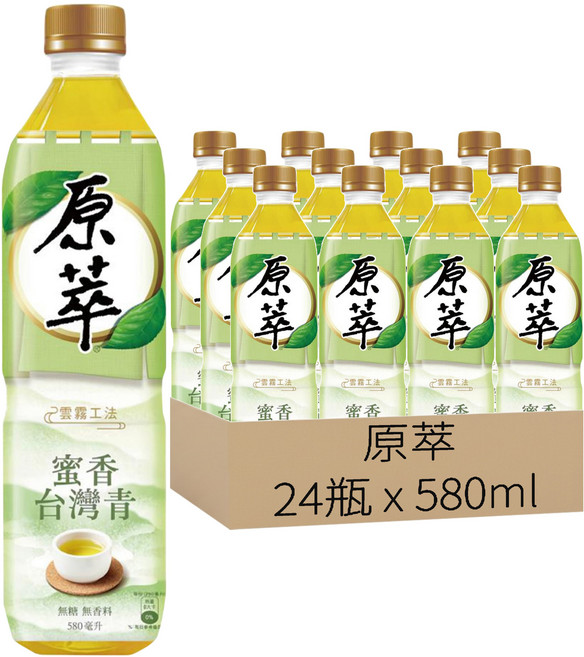 原萃 蜜香台灣青茶, 580ml, 24瓶