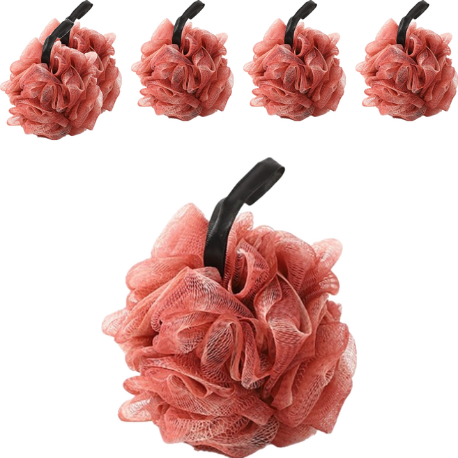 小麥購物 大號柔軟洗澡沐浴球 L998 酒紅色, 50g, 6個