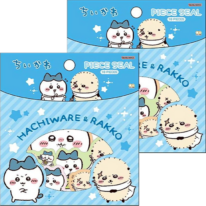 sun-star 吉伊卡哇造型貼紙, 小藍 + 海獺 多色, 2組