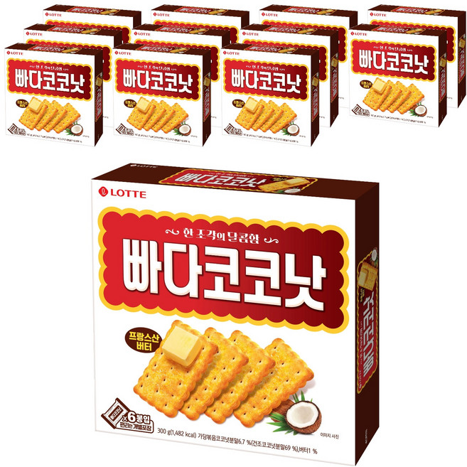 롯데웰푸드 빠다코코낫, 300g, 12개