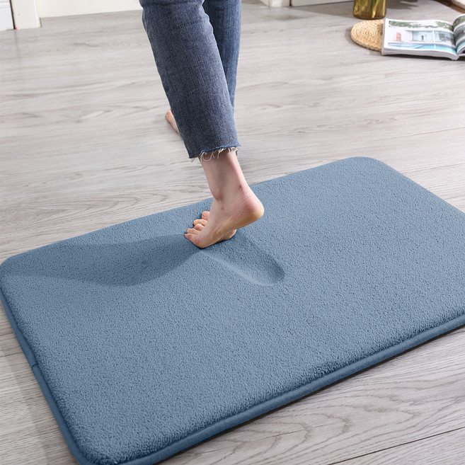 구띵 메모리폼 심플 주방 발매트, 블루