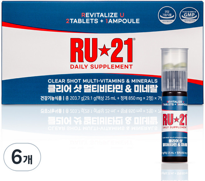 ru21 Clear Shot 綜合維他命礦物質, 7冊, 6個