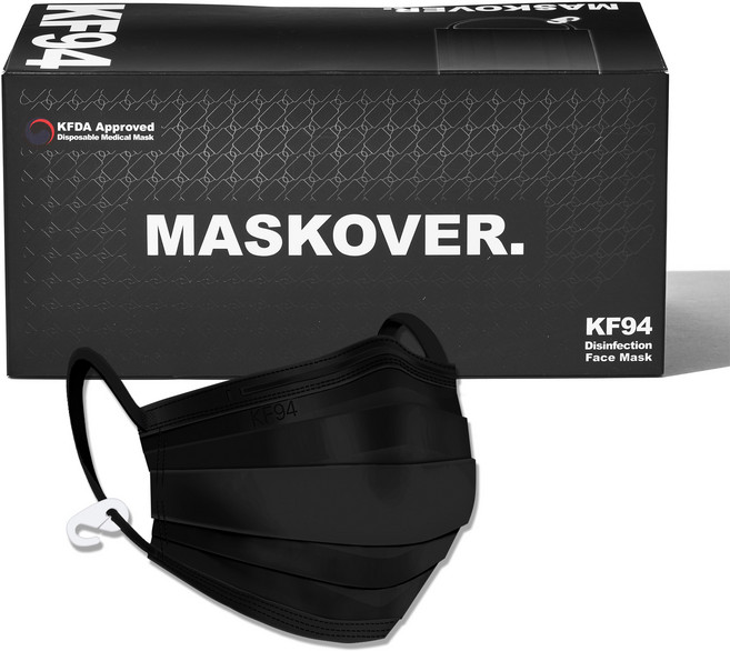 마스크오버 엠에프 황사 방역 마스크 고리형 KF94, 50개입, 1개, 블랙