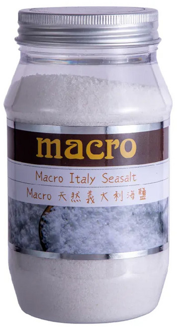 Macro 天然義大利海鹽, 450g, 1罐