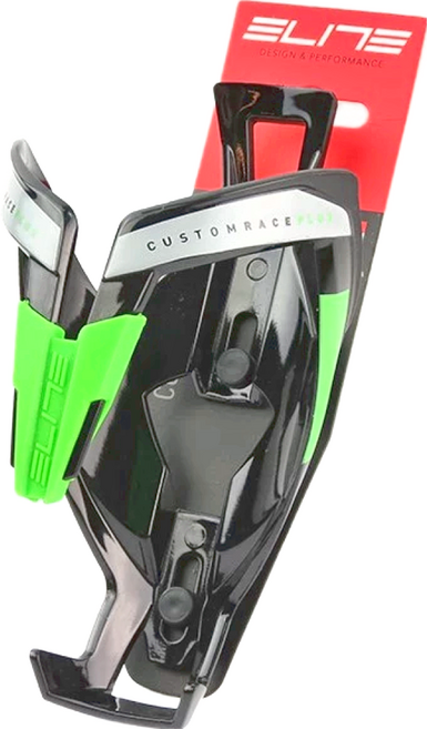 ELITE Custom Race Plus 輕量塑鋼水壺架, 黑色 + 綠色, 1個