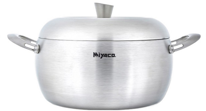 Miyaco 米雅可 Ringo 316不銹鋼7層複合金雙耳湯鍋 3.5L, 22cm, 銀色, 1個