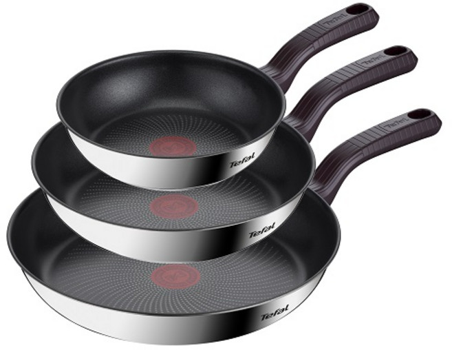 테팔 인덕션 티타늄 1X 스테인리스 스틸 트렌디쿡 프라이팬 세트 3개, 프라이팬 20cm + 24cm + 28cm, 1세트