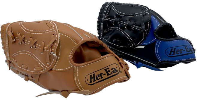 Her-Ea 禾亦 親子棒球手套組 2件 人造皮 台灣製造, 顏色隨機, 1組