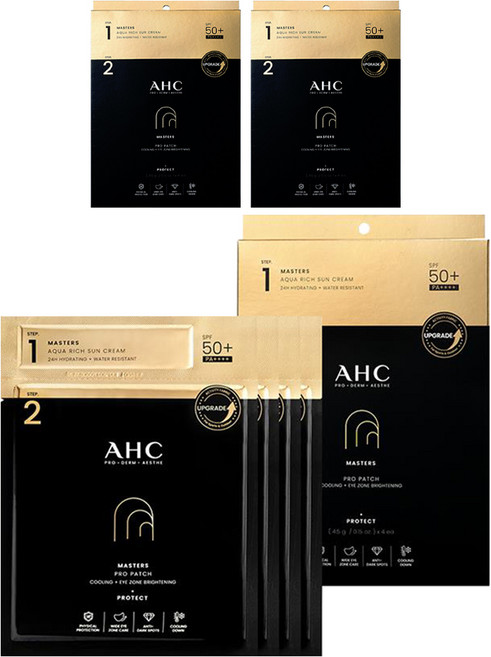 AHC 마스터즈 프로 패치 + 아쿠아 리치 선크림 SPF50+ PA++++ 4p, 8g, 3개