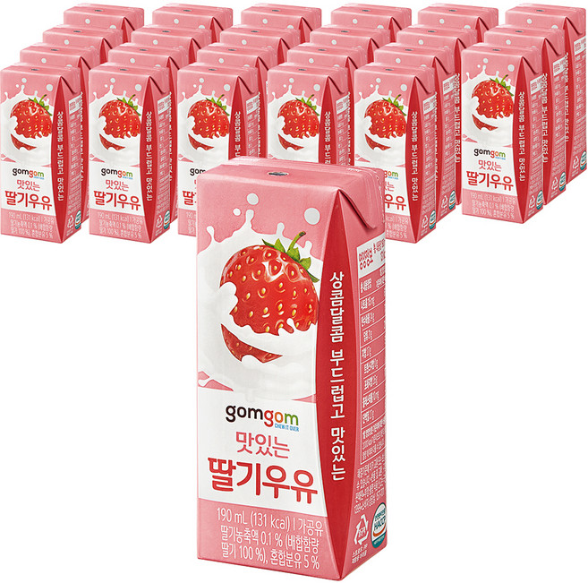 곰곰 멸균 딸기 우유, 190ml, 24개
