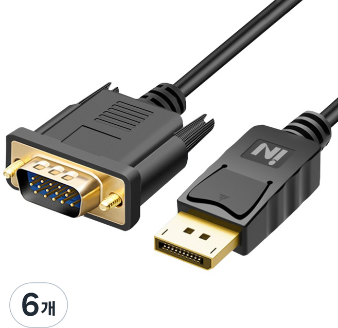 iN NETWORK 支援FHD DisplayPort DP轉VGA RGB影像轉換器連接線 IN-DPV03, 6個, 3m