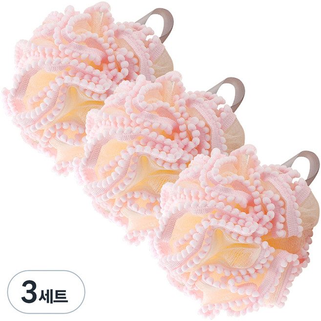 더자카 레이스 버블 샤워볼 FREE, 핑크, 3세트, 3개입