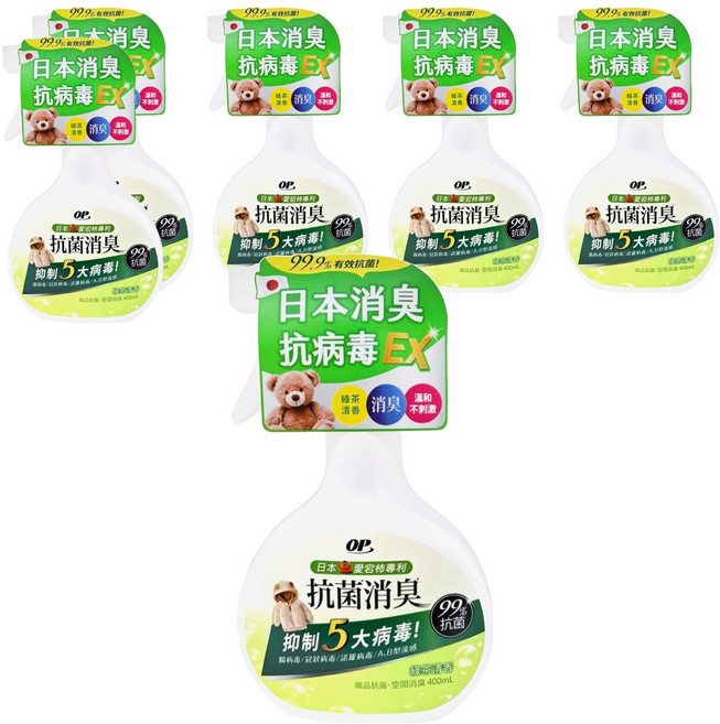 OP 愛岩柿除菌消臭噴霧 抗腸病毒EX, 400ml, 6瓶