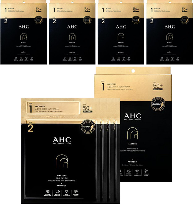 AHC 마스터즈 프로 패치 + 아쿠아 리치 선크림 SPF50+ PA++++ 4p, 8g, 5개