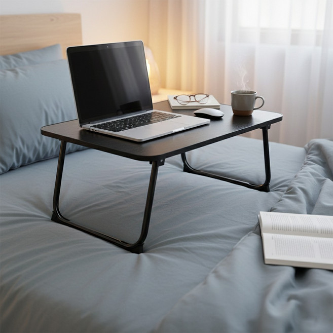 折疊電腦桌平面無屜款, 黑色