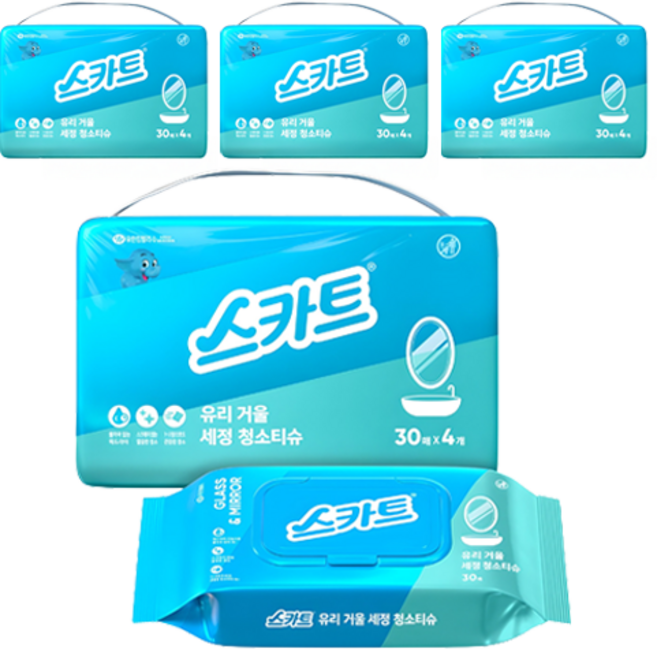 스카트 유리 거울 세정 청소티슈, 16개