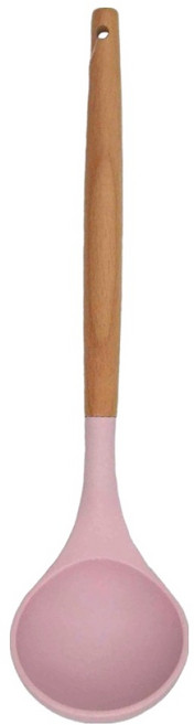 minono 米諾諾 北歐粉櫸木矽膠湯勺, 粉色, 1支