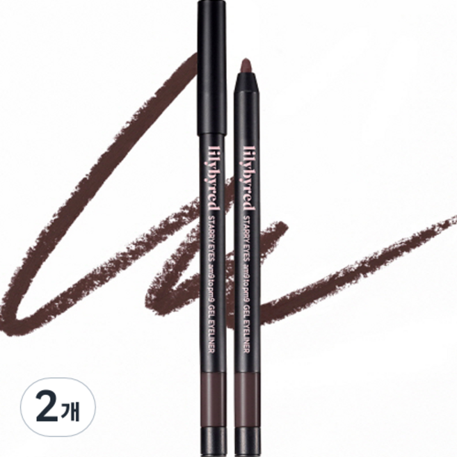 lilybyred Stary Eyes 9x9 凝膠眼線筆 0.5g, 18 茵蔯棕, 2個