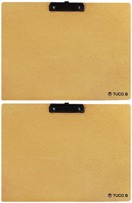 투코비 나무 걸이용 클립보드 화판 A3, 혼합색상, 2개