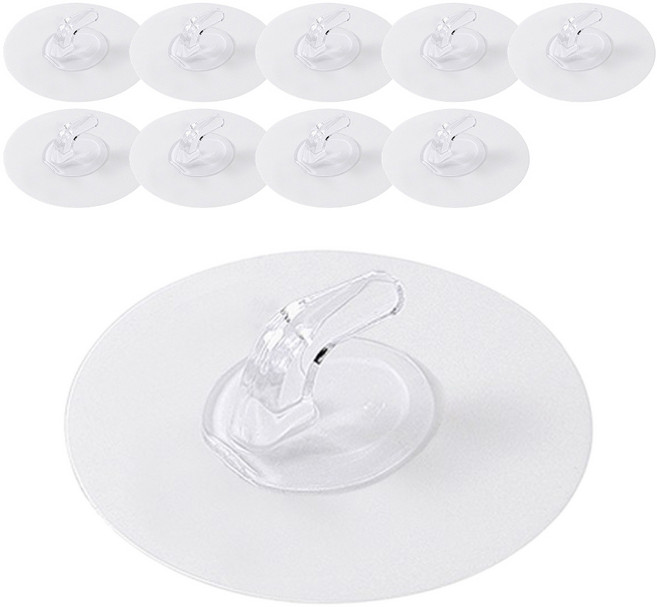 리빙홈디테일 초강력 무타공 걸이 매직 후크 LHD 014, 투명, 10개