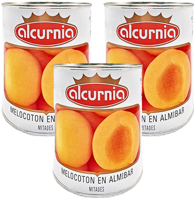 alcurnia 西班牙水蜜桃罐頭, 840g, 3罐