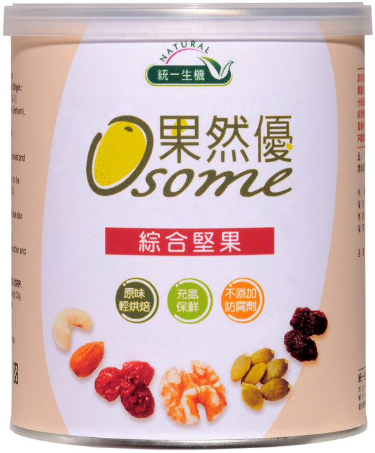 統一生機 Osome 果然優 綜合堅果, 360g, 1罐