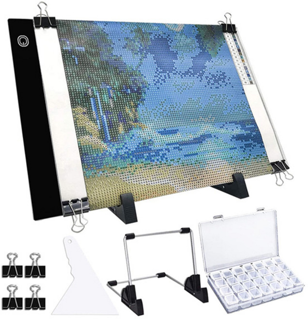 벨리안 3단 밝기조절 A4 드로잉 그림연습 라이트패드 + 거치대 + 클램프 + 파렛트 세트, 1세트